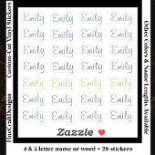 28 Custom Modern 4/5 Letters Name Word Neutral シール
