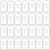 28 x白黒モダンボトルジンワインアーチビニル シール (正面)