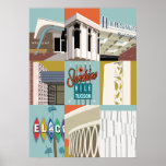 28"x20" Sunshine Mile - Tucson, Arizona ポスター<br><div class="desc">Inspired by the Sunshine Mile,  located on Tucson's Broadway Boulevard. With geometric building designs and quirky signage,  it is one of Arizona's most significant concentrations of historic Midcentury Modern architecture.</div>