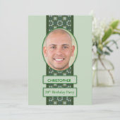 28th誕生日パーティーの招待写真+名前 招待状 (スタンド正面)