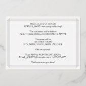 28th誕生日パーティー:アールデコの外観"28"と名前 箔招待状 (裏面)