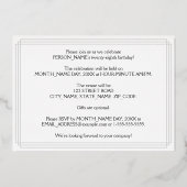 28th誕生日パーティー:アールデコを見る"28"、名前と 箔招待状 (裏面)