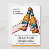 28th birthday invitations Cheers and Beers Men 招待状 (正面)