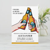 28th birthday invitations Cheers and Beers Men 招待状 (スタンド正面)