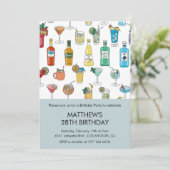 28th birthday invitations Cocktail Contemporary 招待状 (スタンド正面)