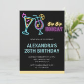 28th birthday invitations Cocktail Neon Glow 招待状 (スタンド正面)