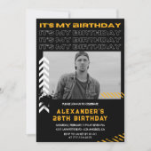 28th birthday invitations Men Photo Spray paint 招待状 (正面)