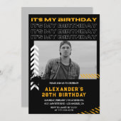 28th birthday invitations Men Photo Spray paint 招待状 (正面/裏面)