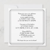 28th Birthday Party:アールデコスタイル(名前をカスタムする付) 招待状 (裏面)