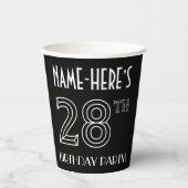 28th Birthday Party:アールデコスタイル+名前をカスタムする 紙コップ (正面)