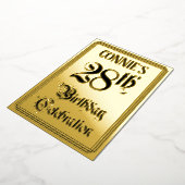 28th Birthday Party – スクリプエレガントト+名前をカスタムする 箔招待状 (回転した状態)