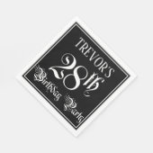 28th Birthday Party – スクリプファンシート+名前をカスタムする スタンダードランチョンナプキン (角)