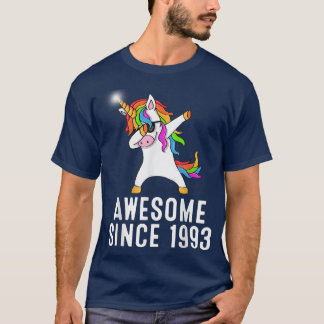 28th birthday, unicorn dab, Awesome since 1993  Tシャツ