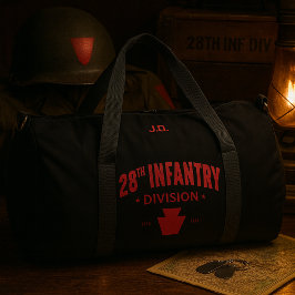 28th Infantry Division への敬意を込めたパーソナライズドデザインの ダッフルバッグ