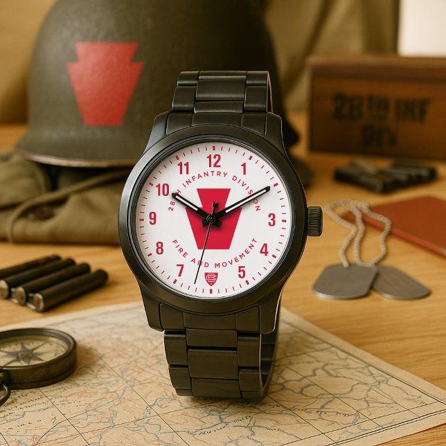 28th Infantry Division "Fire and Movement" Tribute 腕時計 (28th Infantry Division "Fire and Movement" Tribute Stainless Steel Watch)