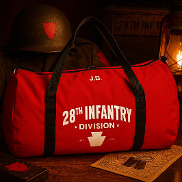 28th Infantry Division Tribute Personalized Red ダッフルバッグ