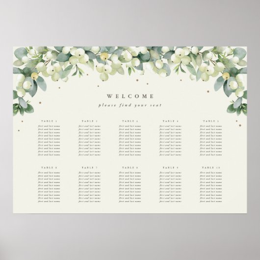 28x20インチ10テーブル10座席表ポスター ポスター (正面)