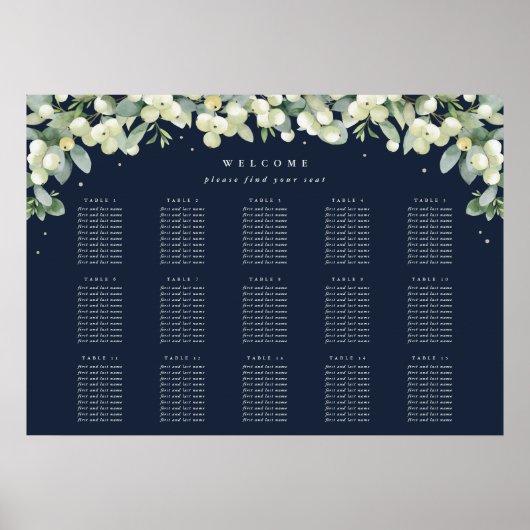 28x20インチ15テーブル10座席表ポスター ポスター (正面)