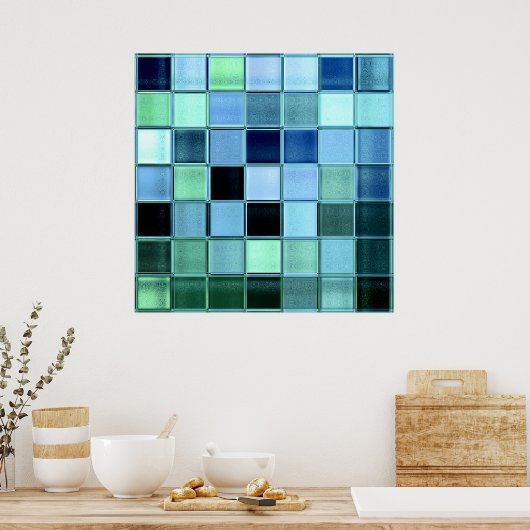 28x28までのガラスのタイルのモザイクポスター ポスター (キッチン)