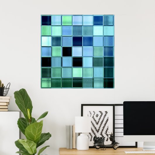 28x28までのガラスのタイルのモザイクポスター ポスター (ホームオフィス)