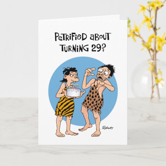 29おもしろい誕生日 カード (黄色い花)