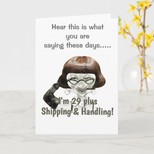 **29と丘の上に**誕生日ユーモアを持って カード (黄色い花)