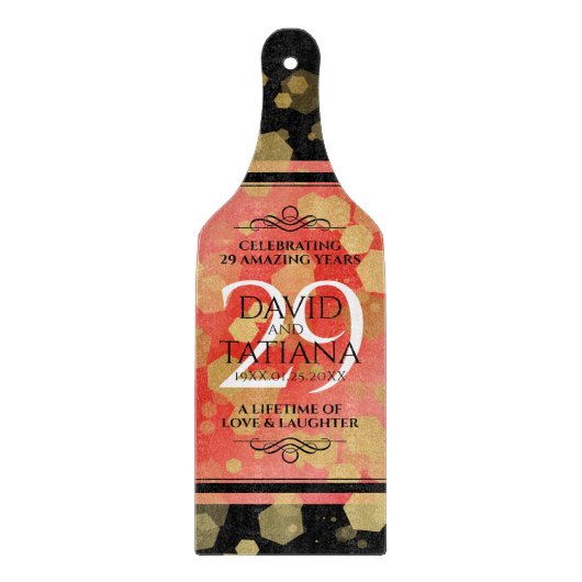 29エレガントth Garnet結婚の記念日 カッティングボード (正面)
