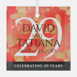 29エレガントth Garnet結婚の記念日 ガラスオーナメント