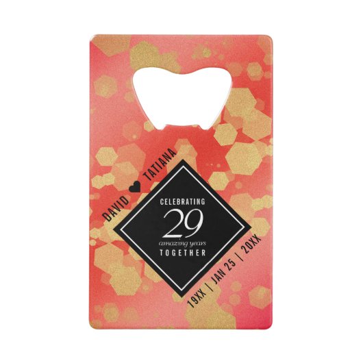 29エレガントth Garnet結婚の記念日 クレジットカード栓抜き (正面)