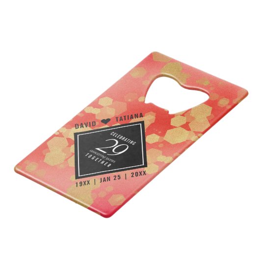 29エレガントth Garnet結婚の記念日 クレジットカード栓抜き (裏面アングル)