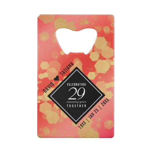 29エレガントth Garnet結婚の記念日 クレジットカード栓抜き (裏面)