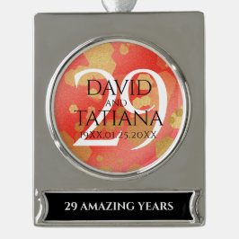 29エレガントth Garnet結婚の記念日 シルバープレートバナーオーナメント