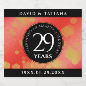 29エレガントth Garnet結婚の記念日 スパークリングワインラベル (シングルラベル)