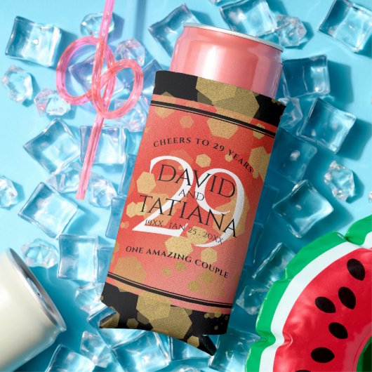 29エレガントth Garnet結婚の記念日 スリム缶クーラー (インサイチュ 夏)