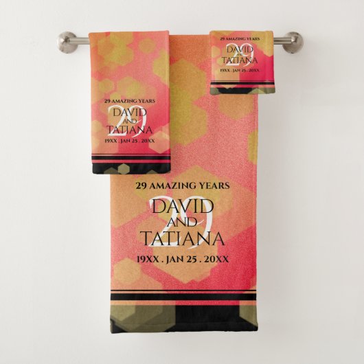 29エレガントth Garnet結婚の記念日 バスタオルセット (インサイチュ)