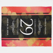 29エレガントth Garnet結婚の記念日 フリースブランケット (正面(横))