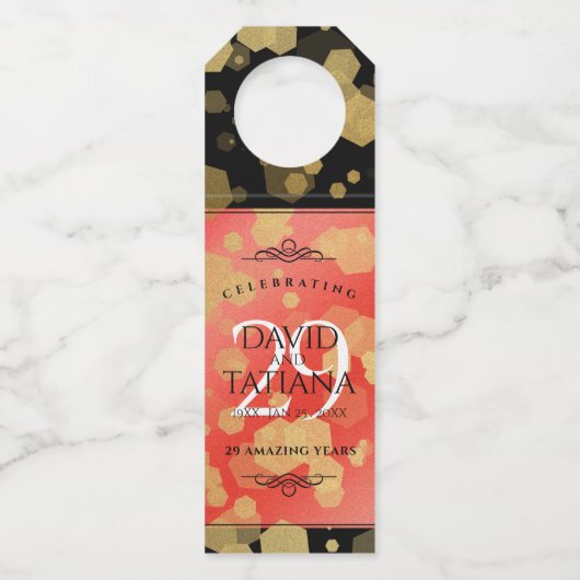 29エレガントth Garnet結婚の記念日 ボトルネックタグ (正面)