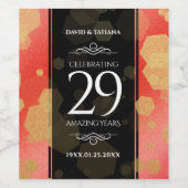 29エレガントth Garnet結婚の記念日 ワインラベル (シングルラベル)