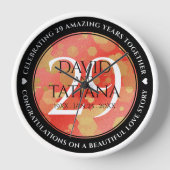 29エレガントth Garnet結婚の記念日 壁時計 (正面)