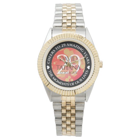 29エレガントth Garnet結婚の記念日 腕時計 (正面)