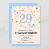29シンプル歳の招待状紙吹雪 招待状 (正面/裏面)