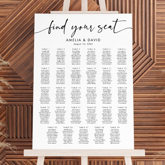 29テーブル席の座席表 ポスター