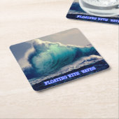 29ブルー海波,海愛好者用贈答品,ヴィンテージ スクエアペーパーコースター (アングル)