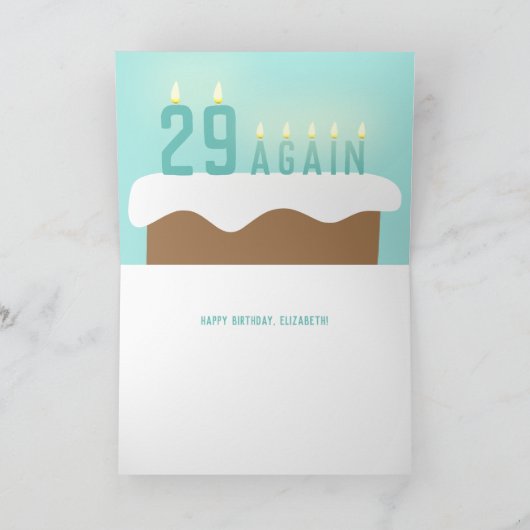 29再おもしろいびお誕生日ケーキキャンドルかわいい誕生日 カード (内部)