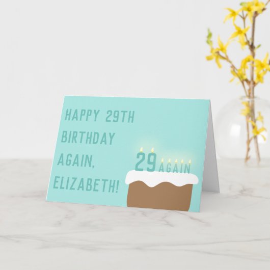 29再おもしろいびお誕生日ケーキキャンドルかわいい誕生日 カード (黄色い花)