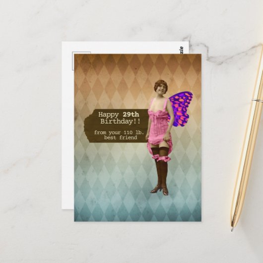 29再おもしろいび友最高の人の誕生日 ポストカード (正面/裏面インサイチュ)