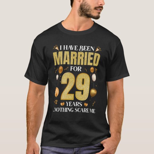 29周年結婚記念日 おめでとう 29th 結婚記念 tシャツ (正面)