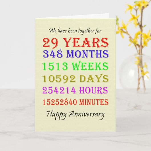 29周年記念マイルストーンカード カード (黄色い花)