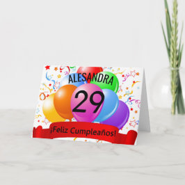 29歳のお誕生日おめでとう Feliz Cumpleanos スペイン語のバースデー カード