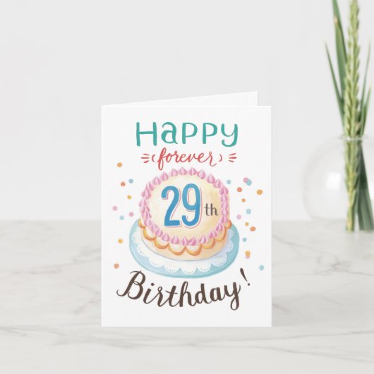 29歳の誕生日おめでとうカード カード (正面)